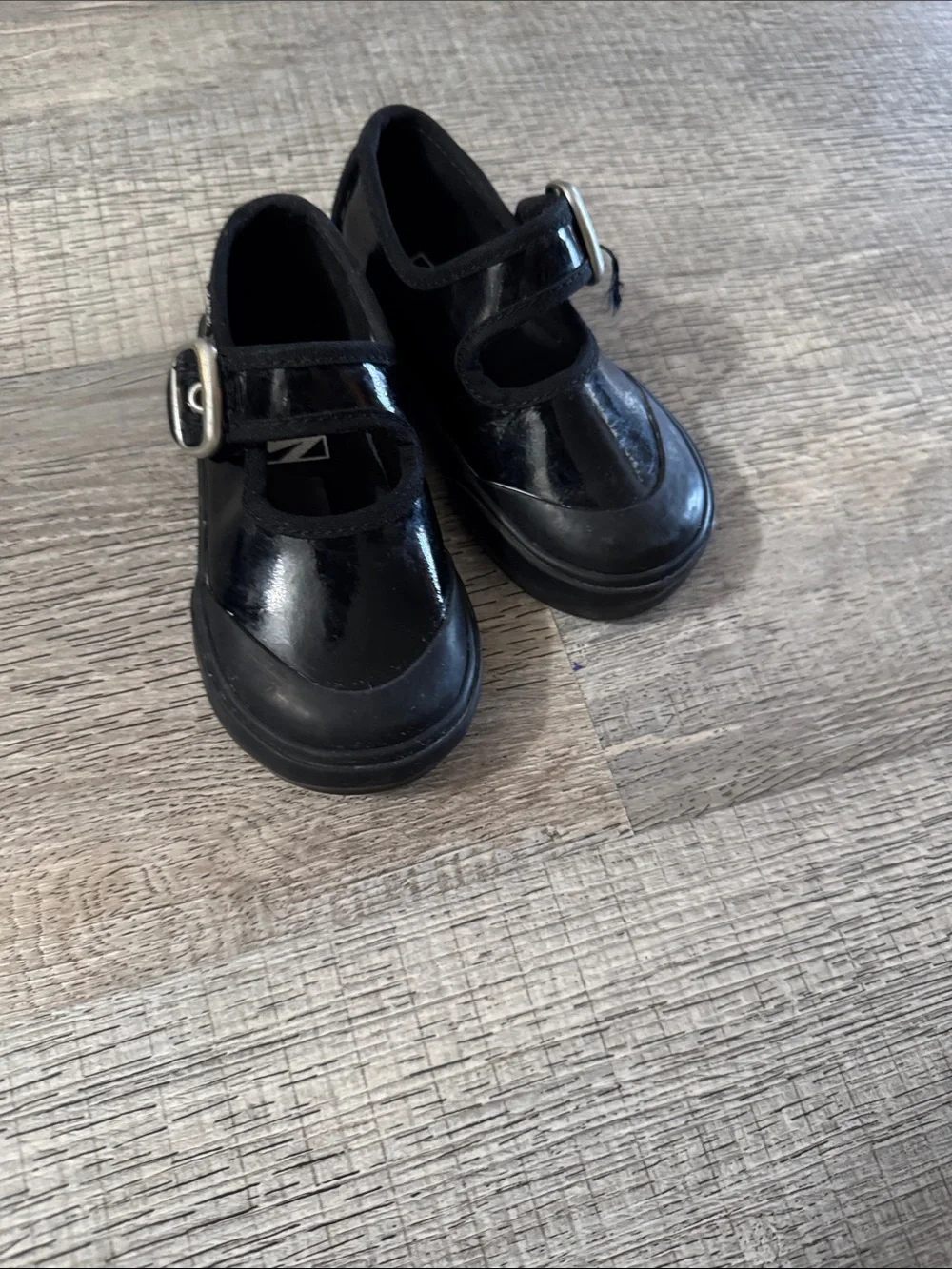 Vans Girls Black Patent Mary Jane Shoes with Buckle